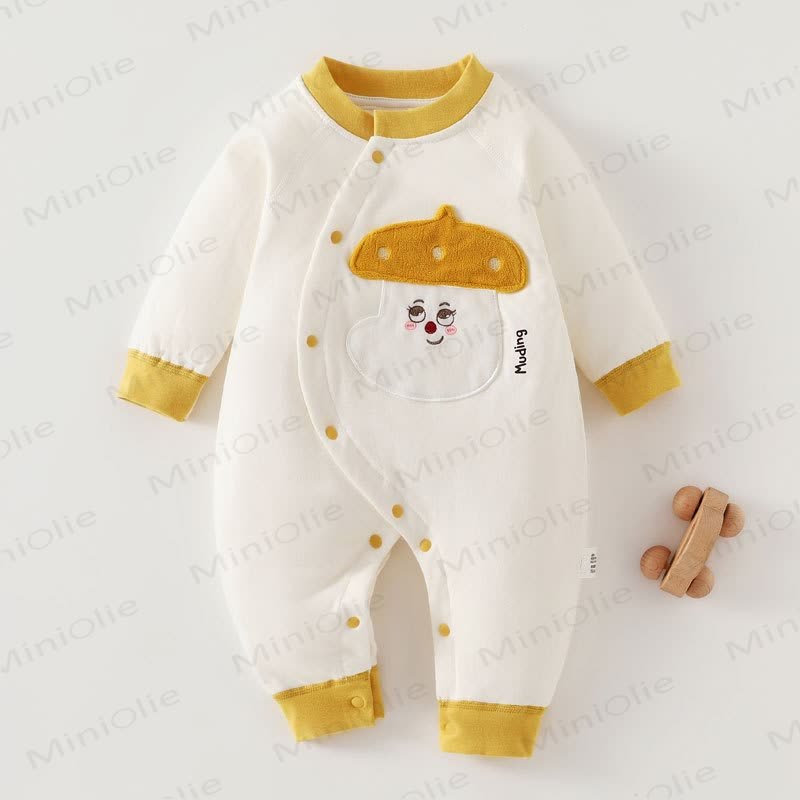  Baby Neugeboren Cartoon Strampler - Gelb Pilz - 18-24M - image 9