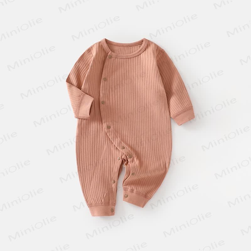 Baby Einfarbig Pyjama aus Gerippt Material, Strampler - Orange - 18-24M - image 10