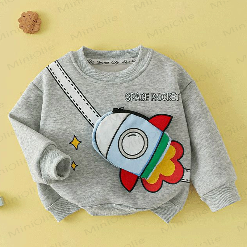 Kleinkind - Sweatshirt mit 3D- Fahrzeug und Tasche - Grau - 8-9J - image 7