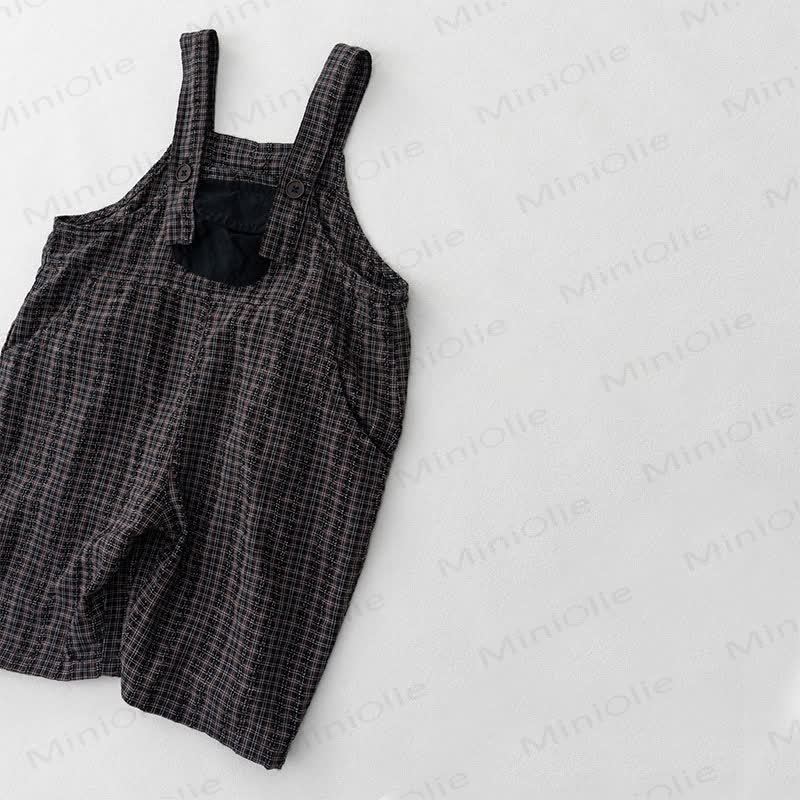 Schwarz Plaid Overall für Kleinkind  - image 3