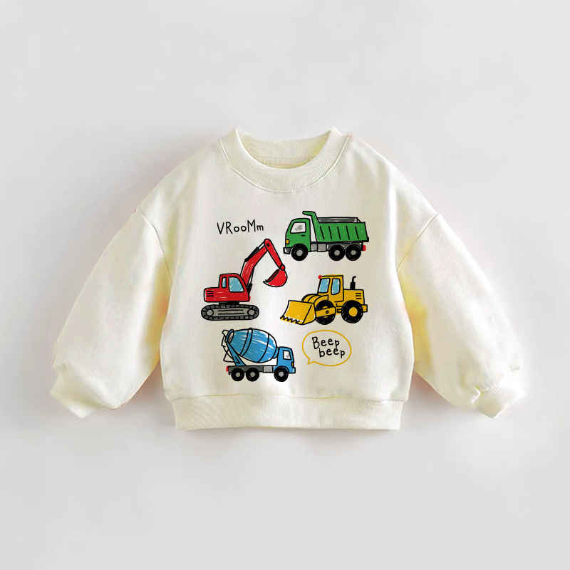 VROOMM BEEP BEEP Baby Kleinkind Autos Creme Sweatshirt - Creme - 3-5J - image 1