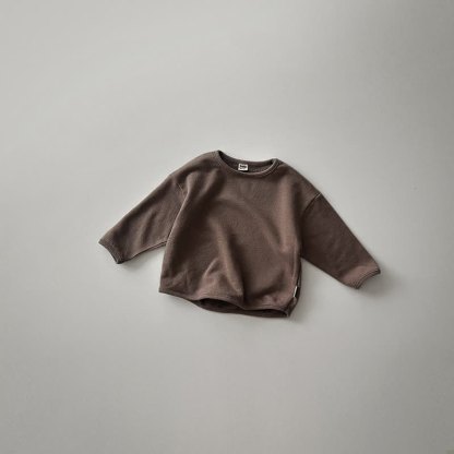 Einfarbig, lockeres T-Shirt für Baby und Kleinkind - Kaffee - 5-7J - image 5