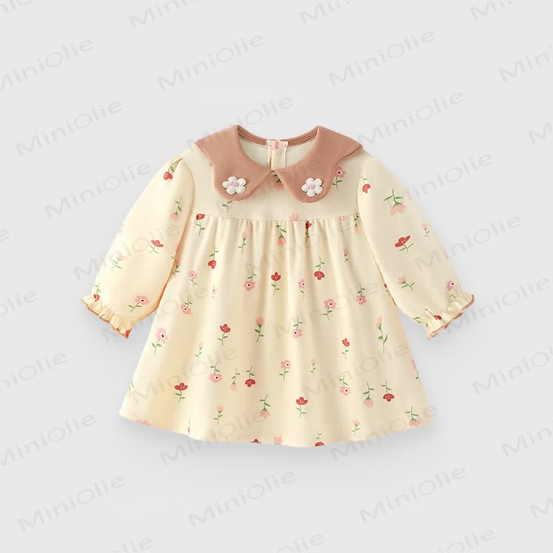 Kleid für Baby , Mädchen , Blume und Tier - Gelb Blume - 8Y - image 4