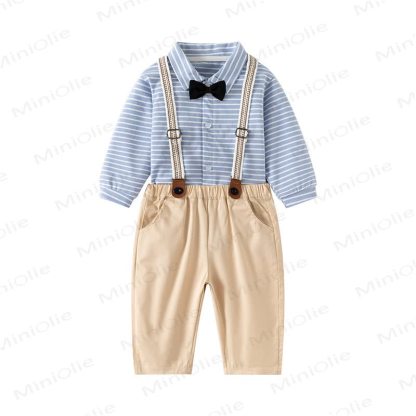 Baby Kleinkind Hose und Hemd Set - Blau Aprikose - 5-7J - image 14