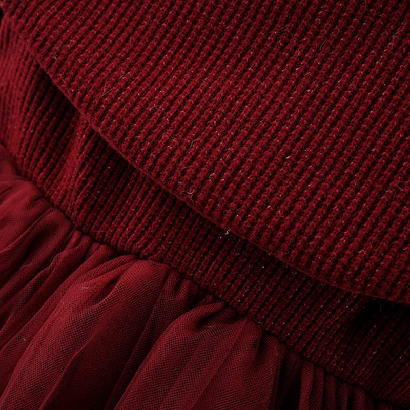 Baby Mädchen Bär Schleife Rotes Vlies -gefüttertes Kleid  - image 9