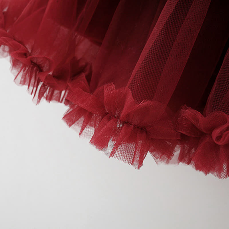 Baby Mädchen Bär Schleife Rotes Vlies -gefüttertes Kleid  - image 13