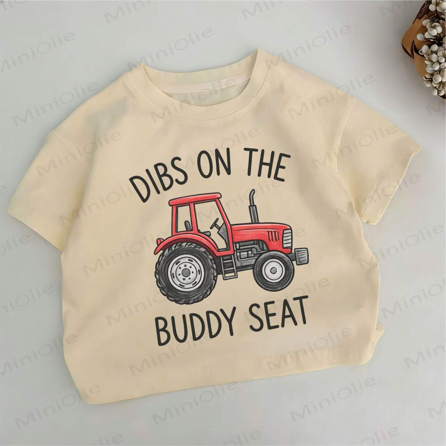 DIBS ON THE BUDDY SEAT Kleinkind-Jungen Fahrzeug Khaki T-Shirt - Khaki - 6-7J - image 1