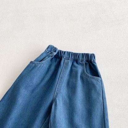 3-teiliges Set aus Denim mit Schleife für Baby und Kleinkind - image 8