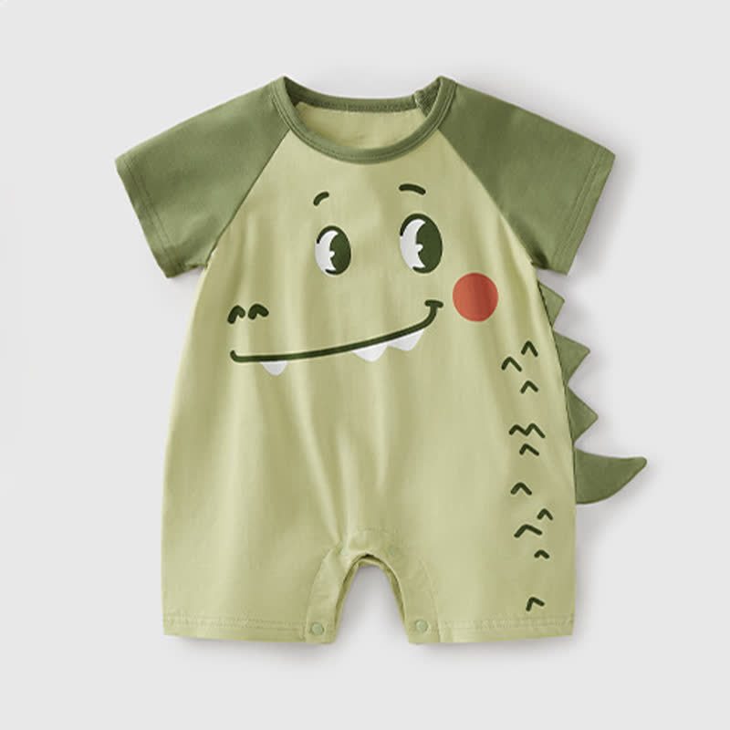 Baby Hai/ Dino Raglan Strampler - Grüner Dino - 18-24M - image 3