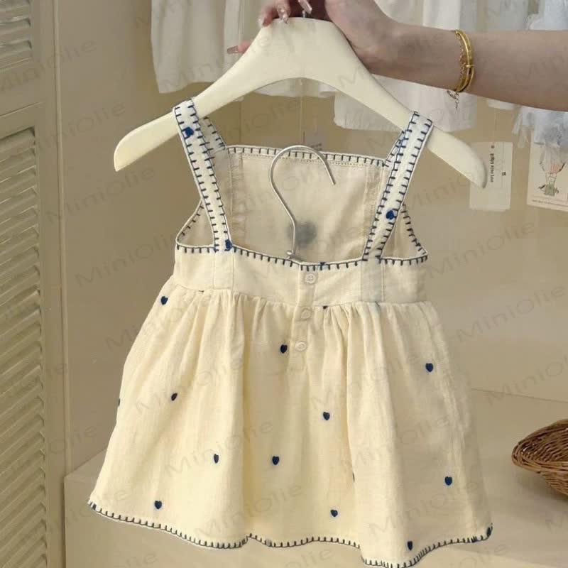 Baby Kleinkind Kleid mit Herz, Beige, mit Trägern  - image 6