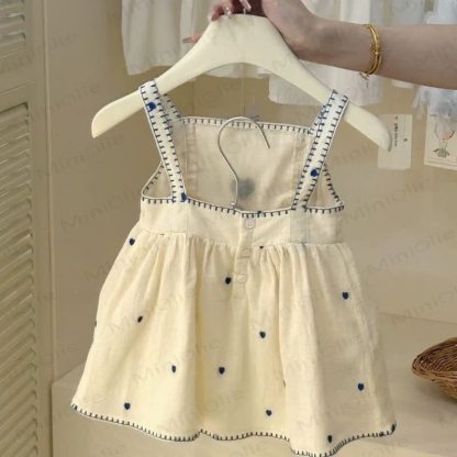 Baby Kleinkind Kleid mit Herz, Beige, mit Trägern  - image 6