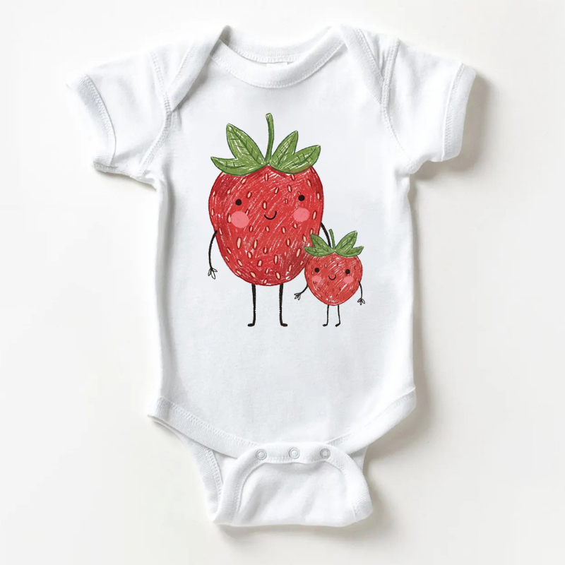 Baby Lächelnd Erdbeere Weißer Bodysuit - Weiß - 18-24M - image 1