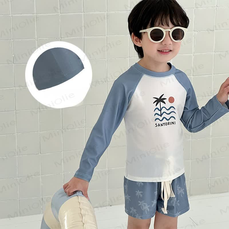 Sonnenschutz- Bademode Set für Kleinkind-Jungen (2-teilig) mit Schwimmen - Grün - 8-9J - image 3