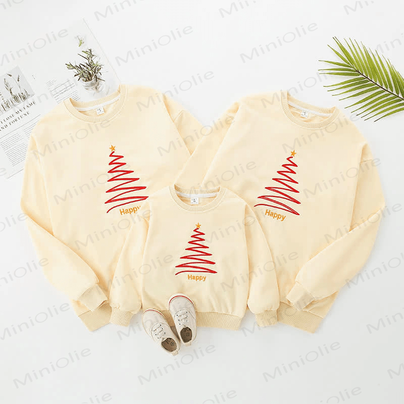 Fröhliches familienpassendes Weihnachtsbaum-Sweatshirt - image 3