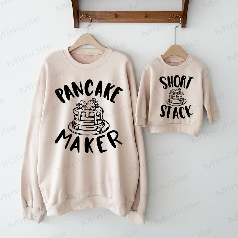 PANCAKE MAKER/SHORT STACK Mommy und ich Sweatshirt  - Beige - Sweatshirt für Erwachsene: XL - image 1