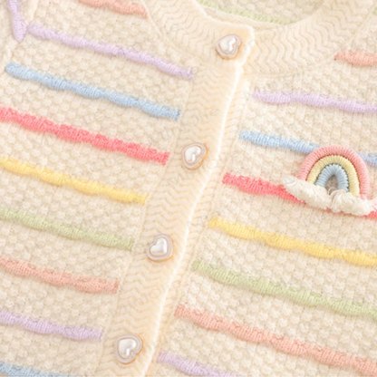 3-teiliges Set aus Pullover mit Schleifen und Regenbogen für Baby und Kleinkind - image 7