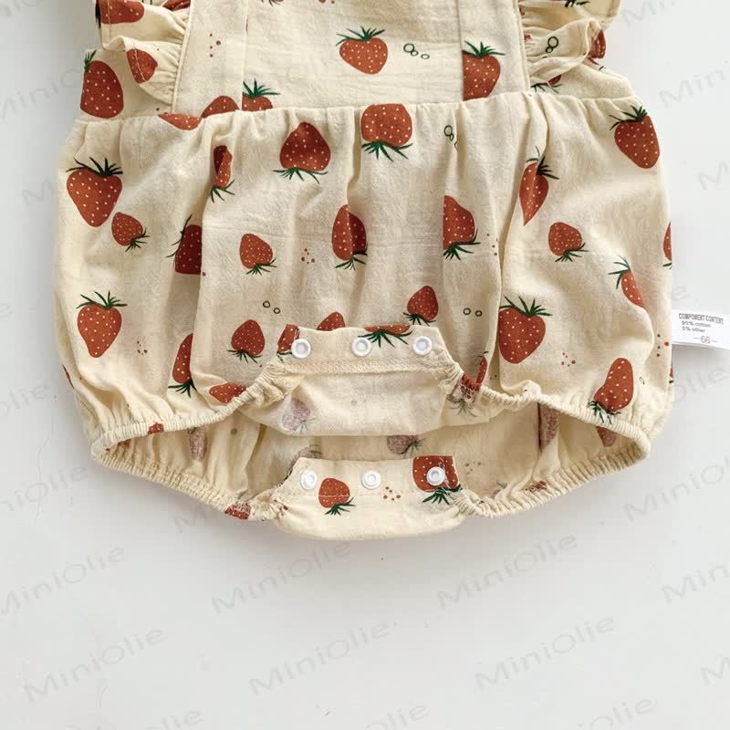 Vintage Overall mit Erdbeer Rüschen für Babys - image 10