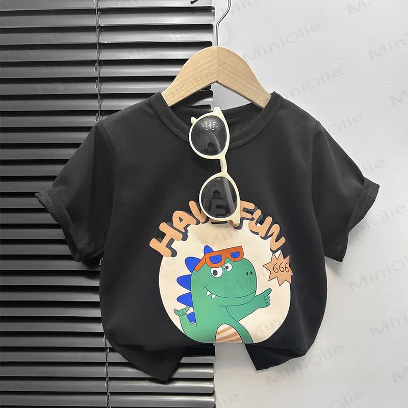 Kastenförmiges T-Shirt mit Cartoon-Print für Kleinkind - Schwarz Dinosaurier - 4-5J - image 15