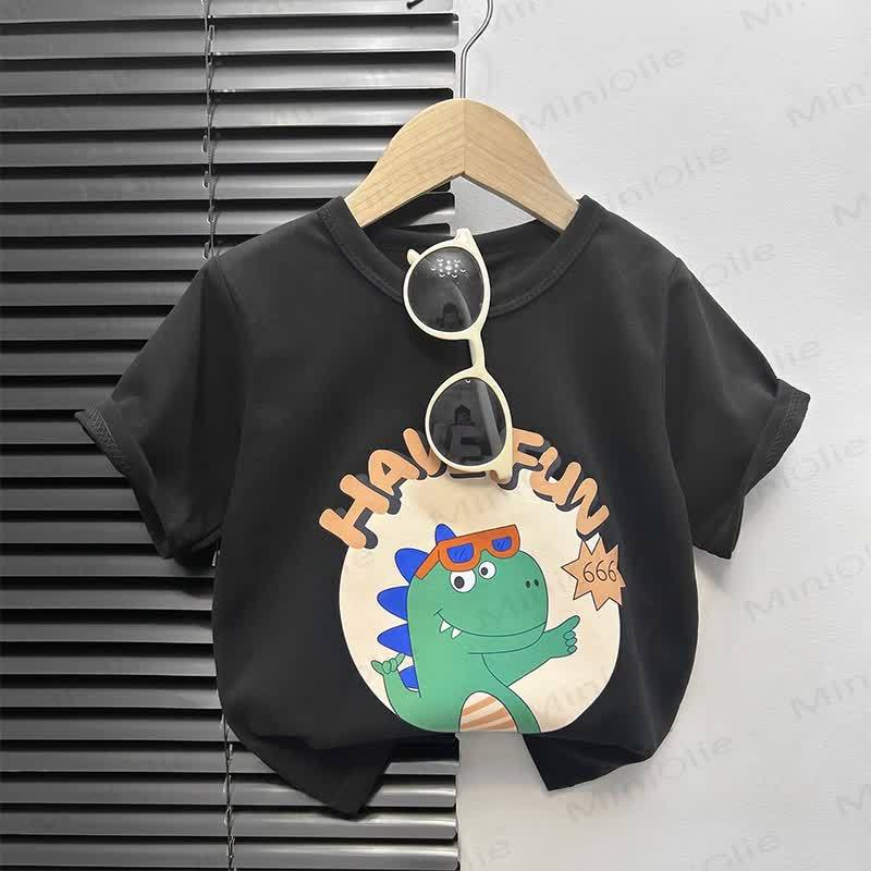 Kastenförmiges T-Shirt mit Cartoon-Print für Kleinkind - Schwarz Dinosaurier - 4-5J - image 15
