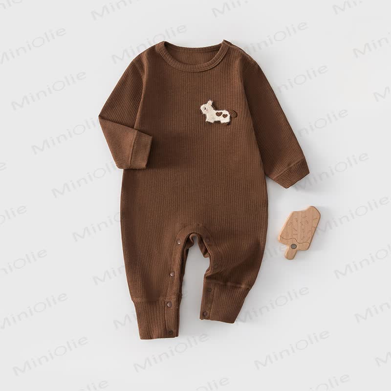 Baby Strampler mit Pferdemotiv und Gerippt - Braun - 18-24M - image 10