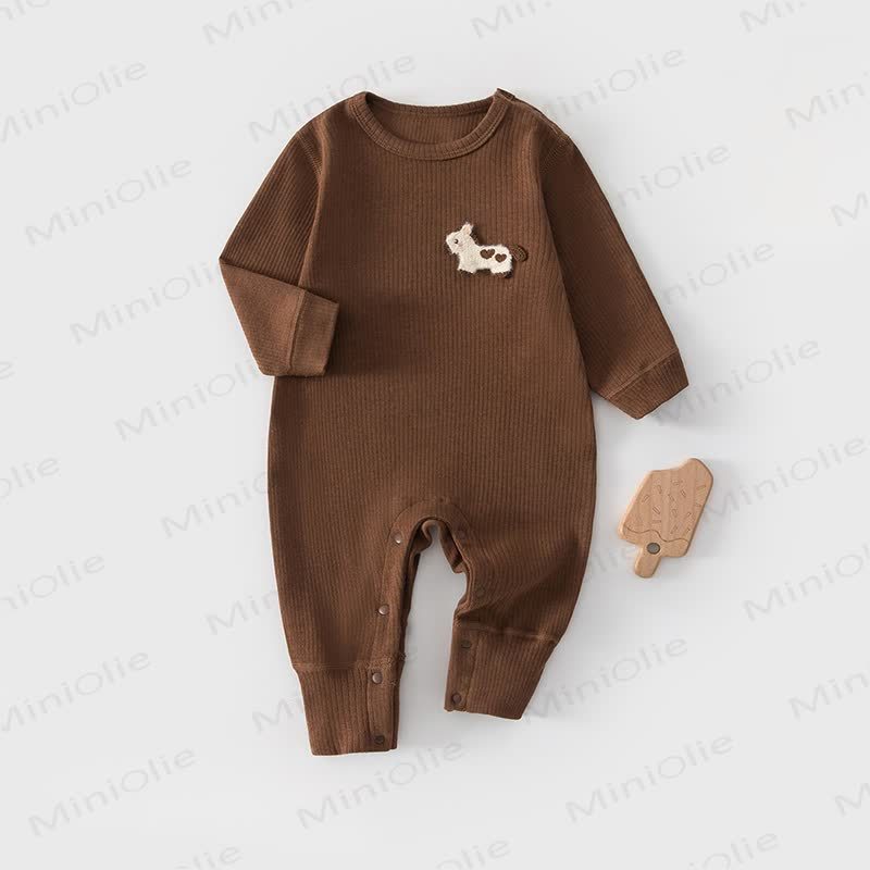 Baby Strampler mit Pferdemotiv und Gerippt - Braun - 18-24M - image 10