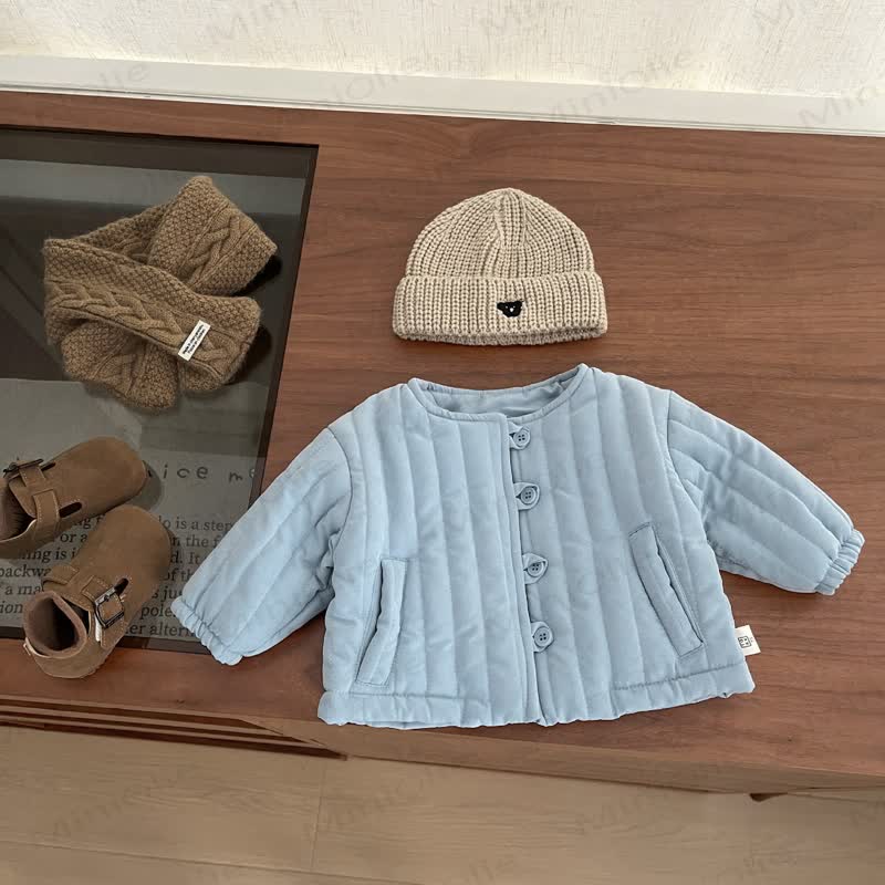 Baby Einfarbig in Gesteppt mit Rundhalsausschnitt - Blau - 3-5J - image 4