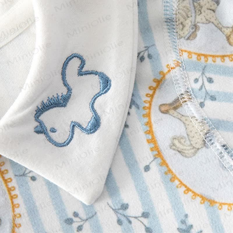 Baby Strampler mit Pferde-Cartoon-Streifen - image 4