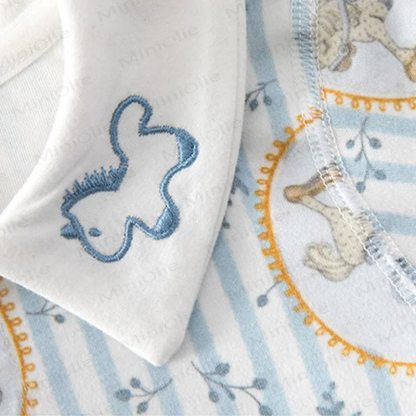 Baby Strampler mit Pferde-Cartoon-Streifen - image 4