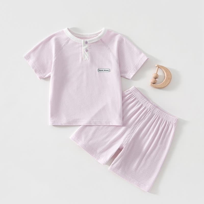 Zweiteiliges Set aus Gerippt Sommer und Shorts für Baby - Lila - 4-5J - image 5