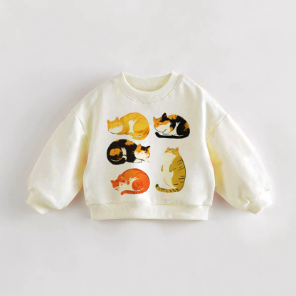 Baby Kleinkind Sweatshirt mit Katzenprint - Creme - 3-5J - image 1