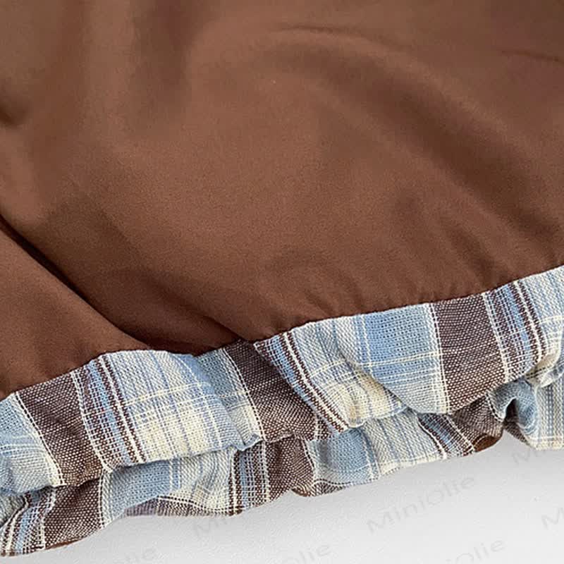 Baby Kleinkind Spitze mit Kaffee , karierte Hose mit Plaid und Gesteppt Tanktop - image 10