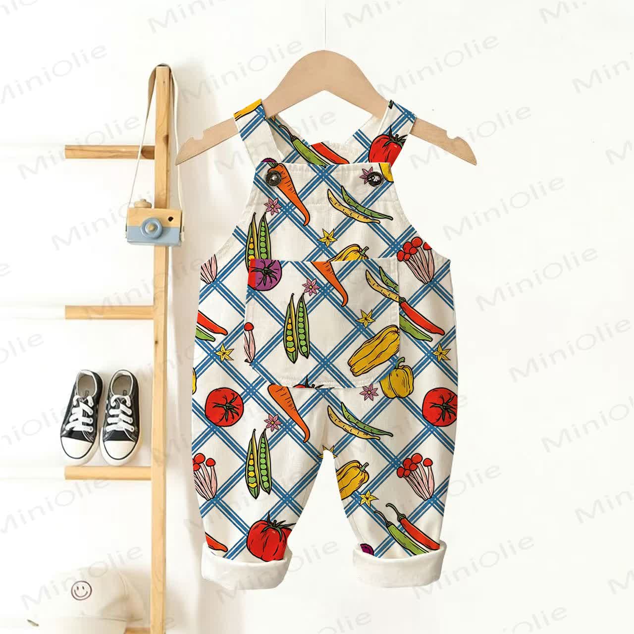 Overalls mit Gemüseprint für Baby und Kleinkind - Weiß - 3-5J - image 1
