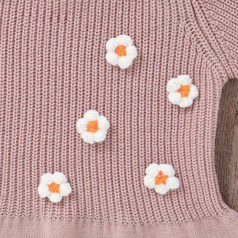 Baby Mädchen Einfarbig Blume Rosa Kleid - image 6