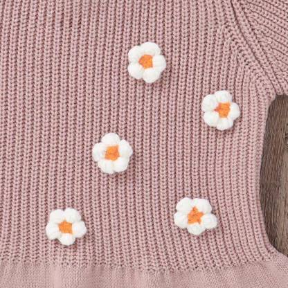 Baby Mädchen Einfarbig Blume Rosa Kleid - image 6