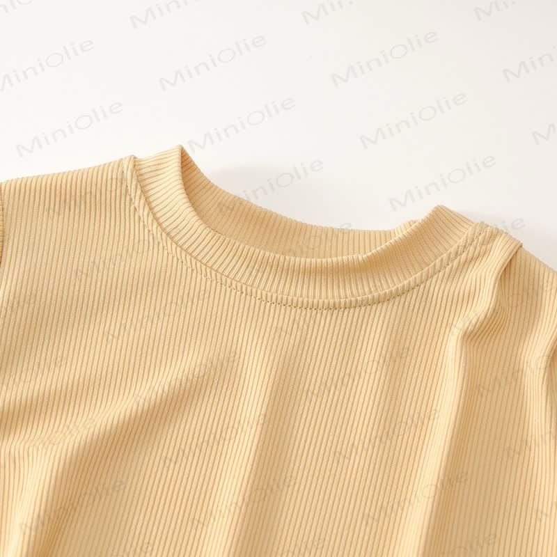 Zweiteiliges Set aus Stricken Kurzarm- Spitze und ausgestellter Hose für Kleinkind - image 10