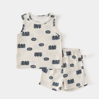 Beige 2-teiliges ärmelloses Set aus Spitze und Shorts für Baby und Kleinkind - Beige Wolke - 3-4J - image 3