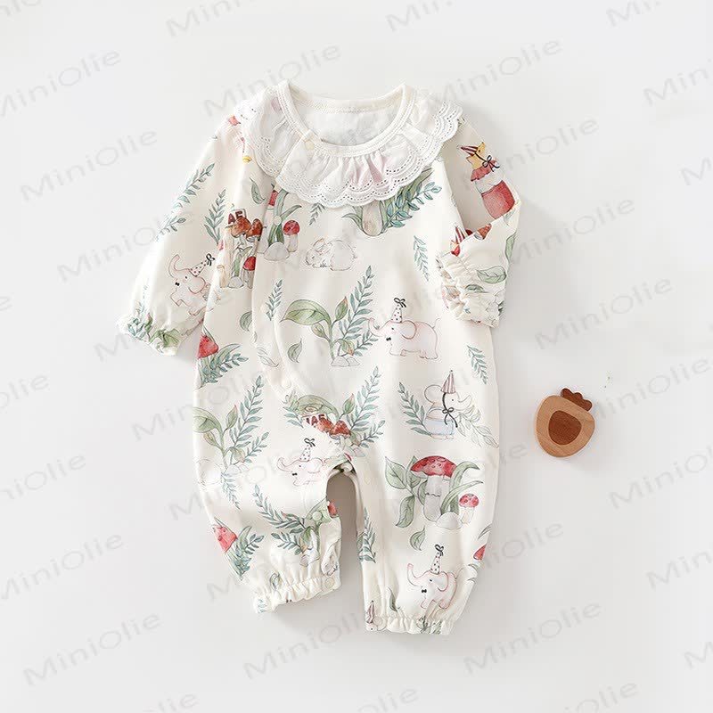 Baby Neugeboren Baumwoll- Strampler mit Cartoon-Motiv - Elefant - 18-24M - image 3
