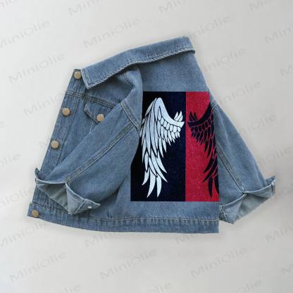 Jeansjacke mit Engelsflügeln für Kleinkind - Blau - 10-11J - image 1
