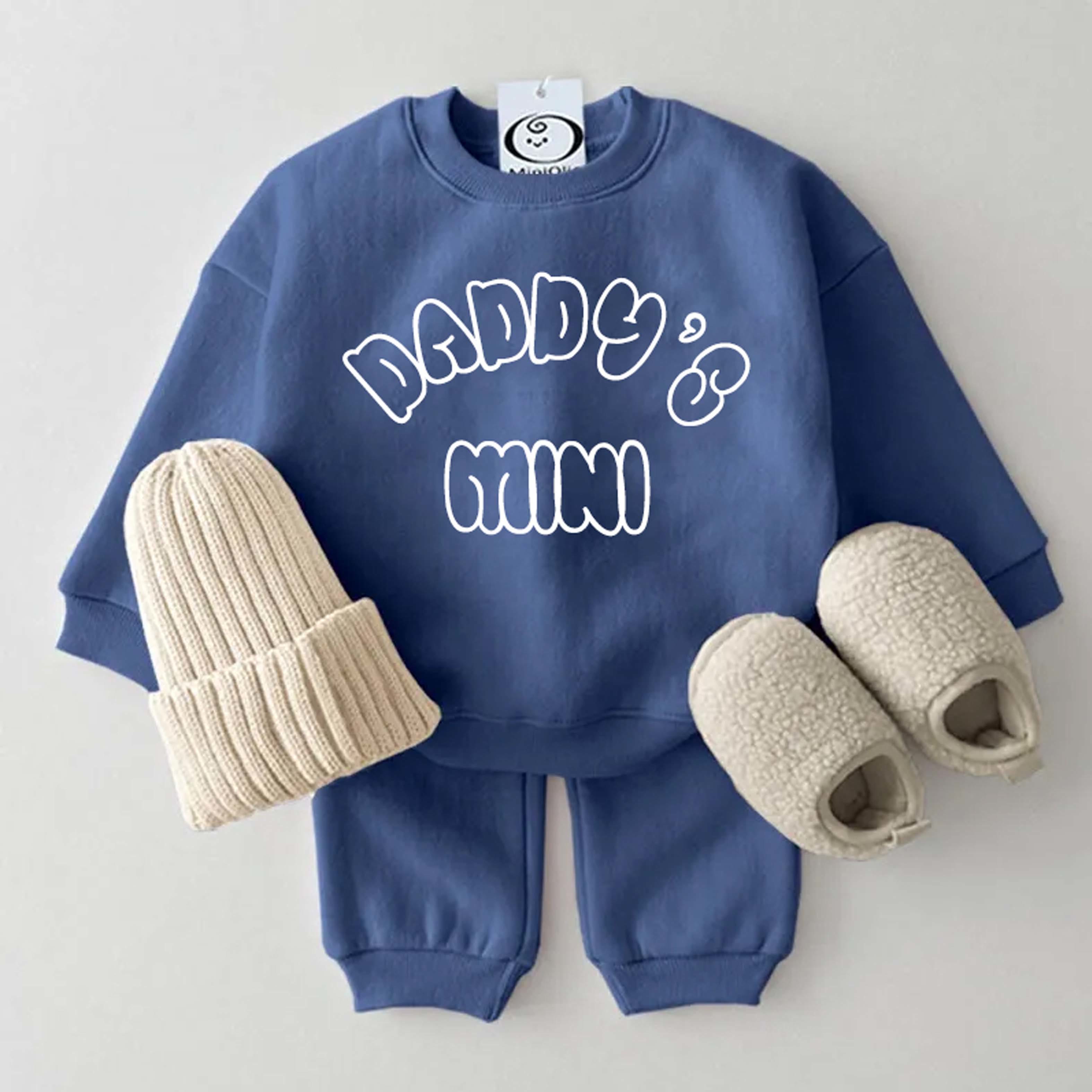 DADDY S MINI Baby Set aus Sweatshirt und Hose in Blau