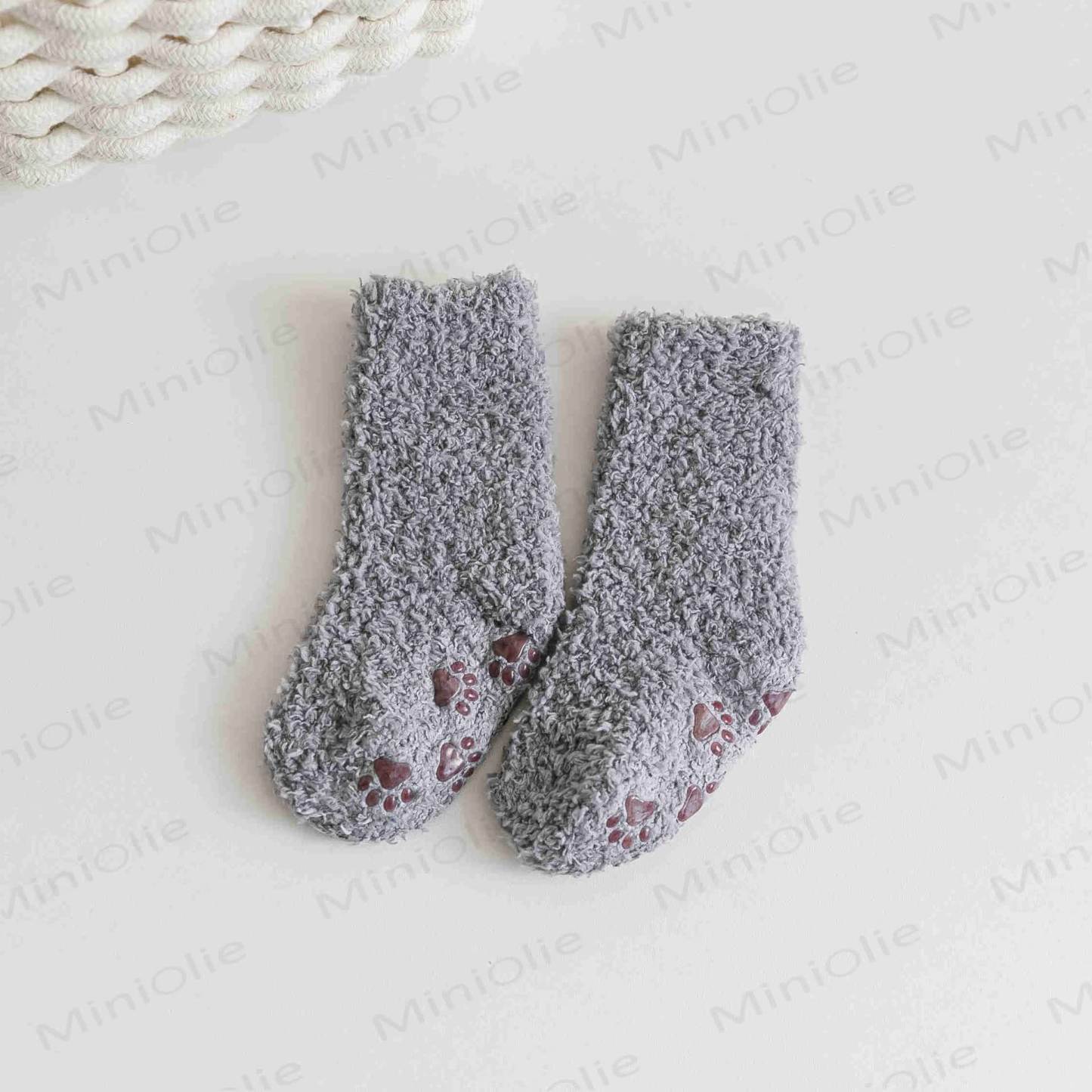 Einfarbige Fleece-Bodensocken für Babys - Grau - 3-5J - image 13