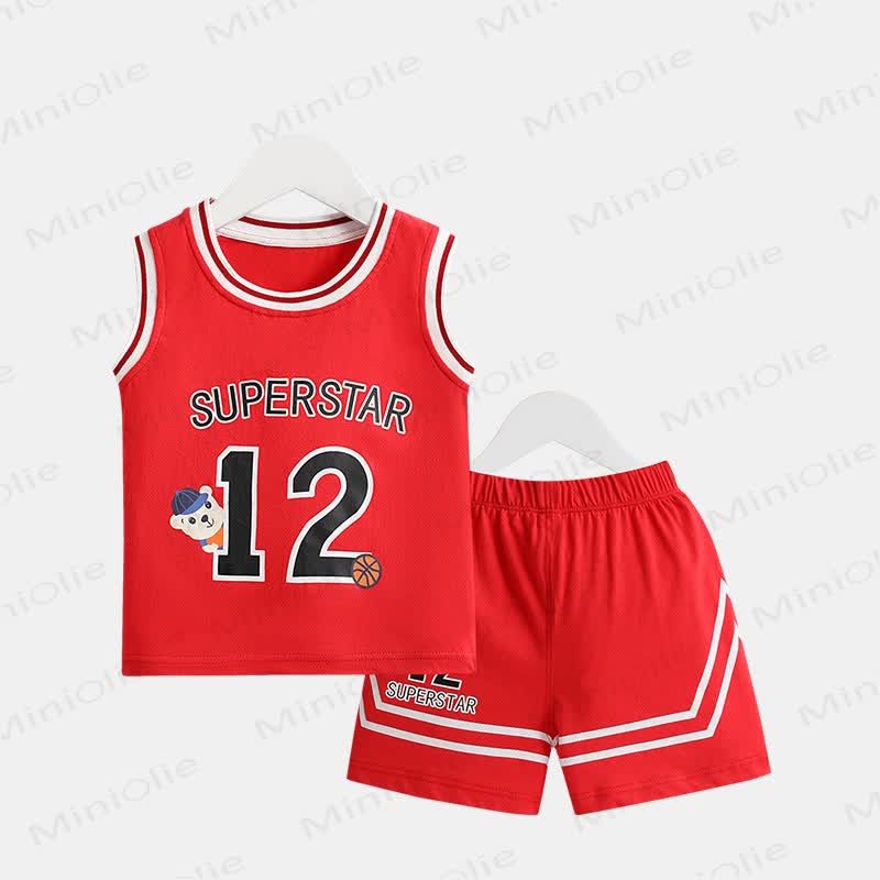 Sport 2-teiliges Set aus Tanktop und Shorts aus Mesh für Baby und Kleinkind - Rot - 6-7J - image 5