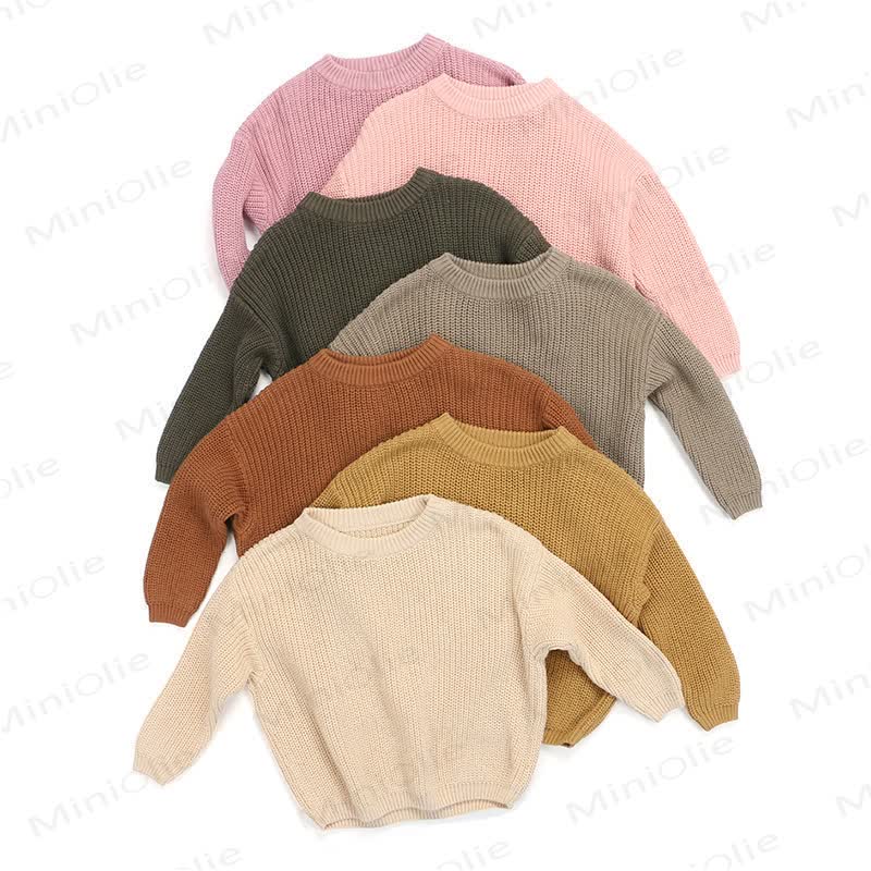Einfarbiger, warmer Pullover für Babys und Kleinkinder - image 1