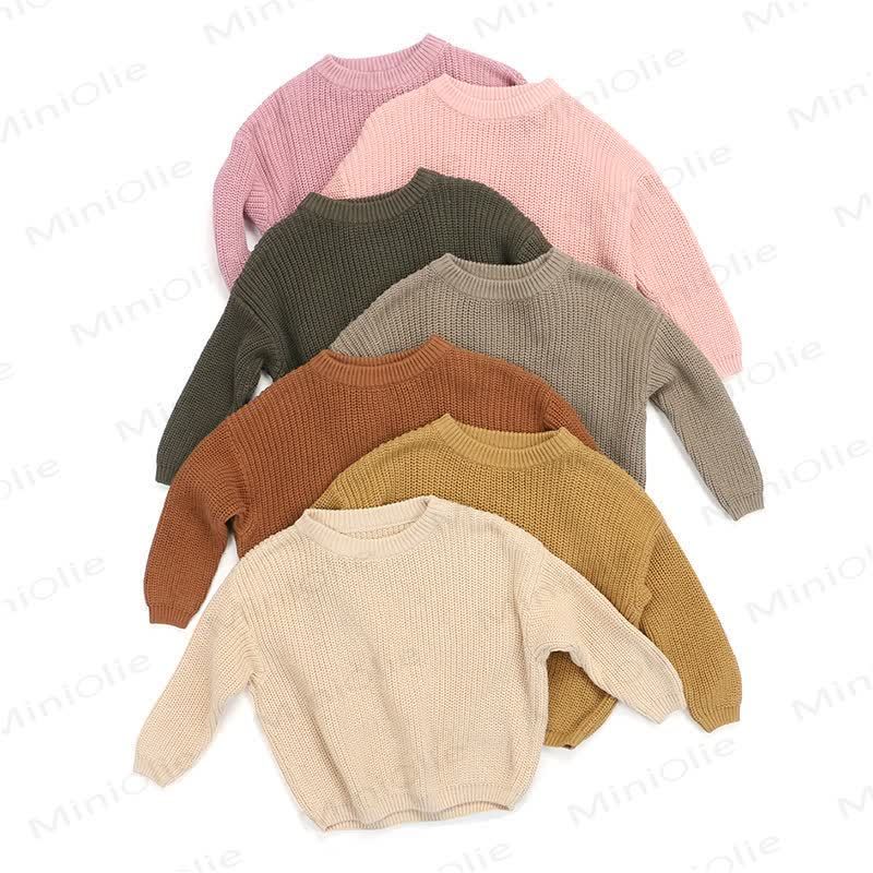 Einfarbiger, warmer Pullover für Babys und Kleinkinder - image 1
