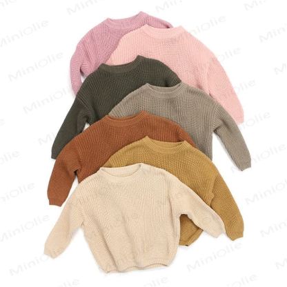 Einfarbiger, warmer Pullover für Babys und Kleinkinder - image 1