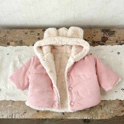 Einfarbig Kapuzenjacke mit Vlies für Baby - image 14