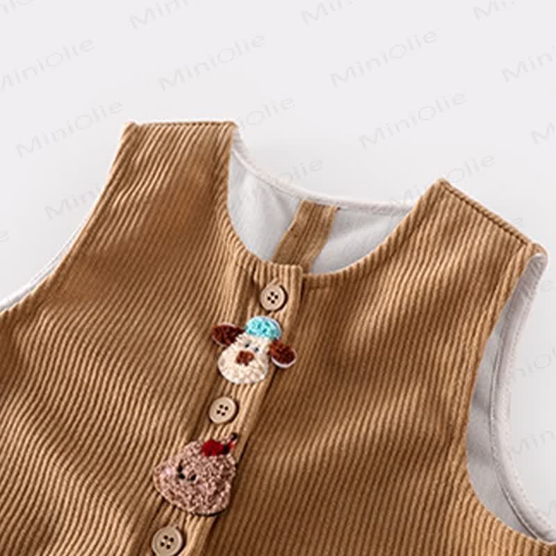 Cord Overalls mit Tier -Patch für Baby - image 6