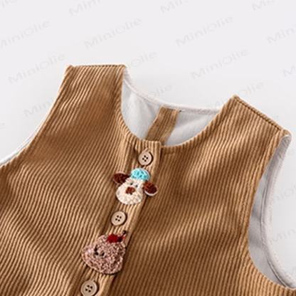 Cord Overalls mit Tier -Patch für Baby - image 6