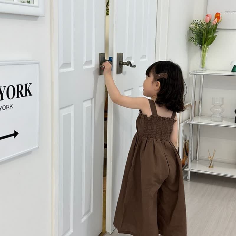 Kleinkind Einfarbig Vintage Overalls mit Schleife - image 5