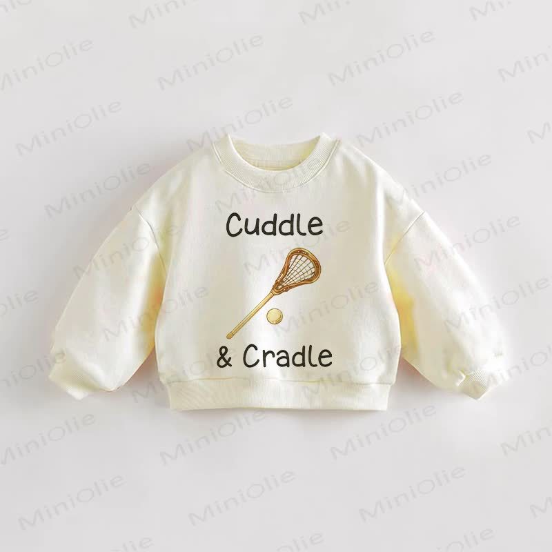 CUDDLE&CRADLE Baby Kleinkind Lacrosse-Schläger-Print Sweatshirt - Creme - 3-5J - image 1