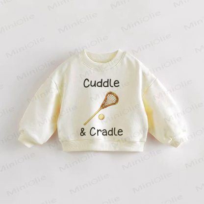 CUDDLE&CRADLE Baby Kleinkind Lacrosse-Schläger-Print Sweatshirt - Creme - 3-5J - image 1
